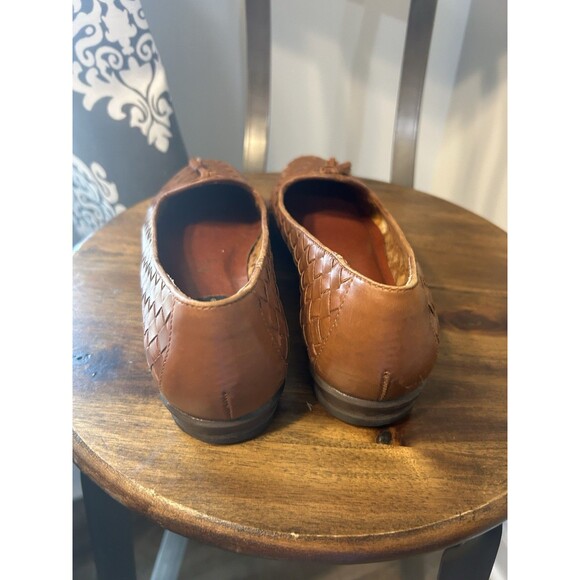 Vintage Women’s Saddlebred Woven Leather Tassel Loafers Size 8 M Old Money Brown - Picture 7 of 7